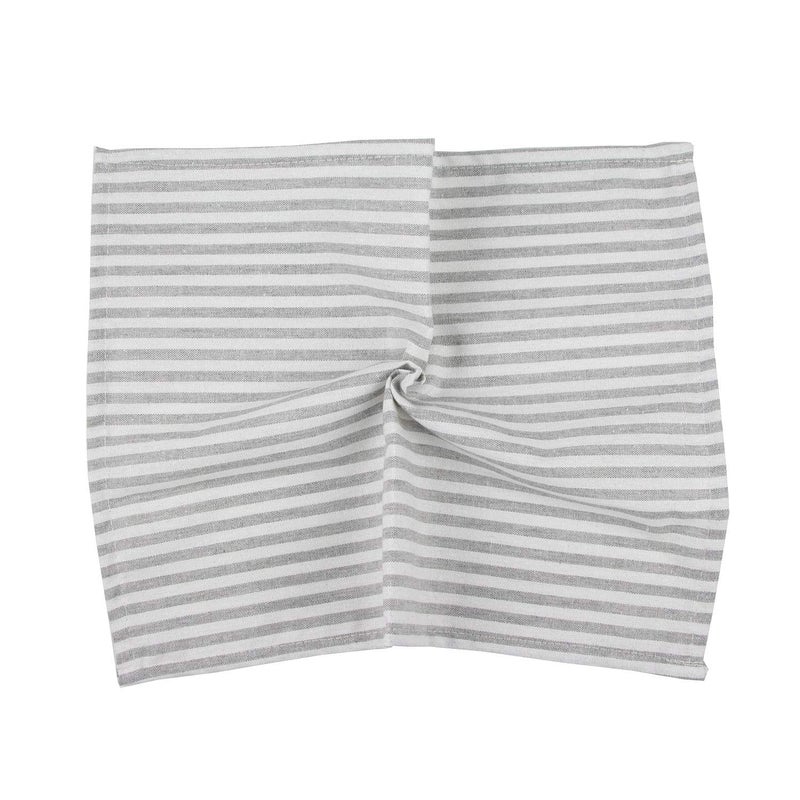 INFEI Plain Striped Cotton Linen Blended Dinner Cloth Napkins - Set of 12 (40 x 30 cm) - for Events & Home Use (Grey) - Image 5